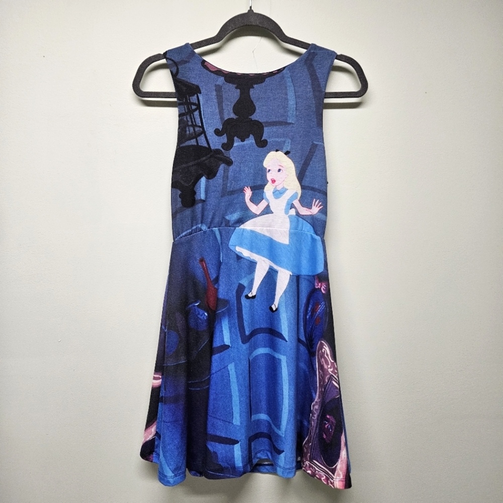 Disney Alice in Wonderland Sublimation Dress Hot Topic Size Small
